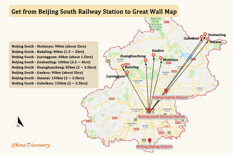 Beijing South Railway Station to Great Wall of China