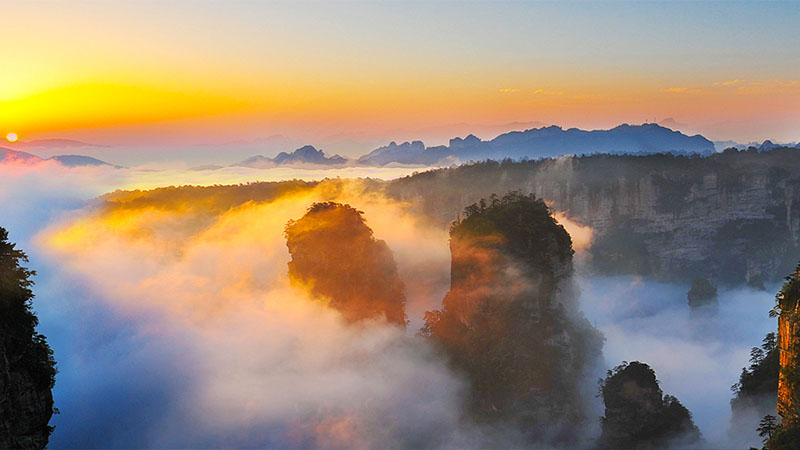 Best places for sunrise and sunset photography in Zhangjiajie and Yuanjiajie