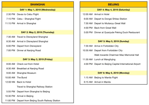 China itinerary 5 days