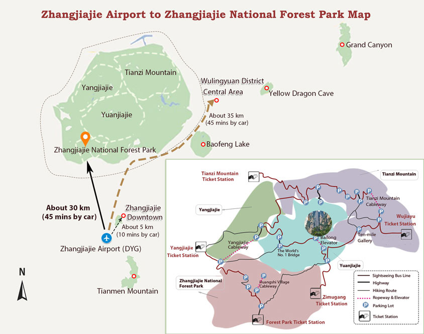 How do I get from Zhangjiajie Airport to Wulingyuan?