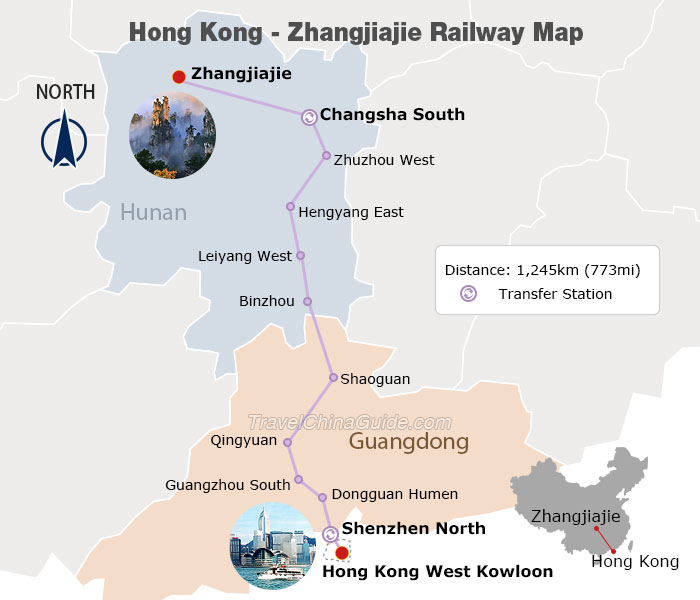 How do I get to Zhangjiajie from Hong Kong?