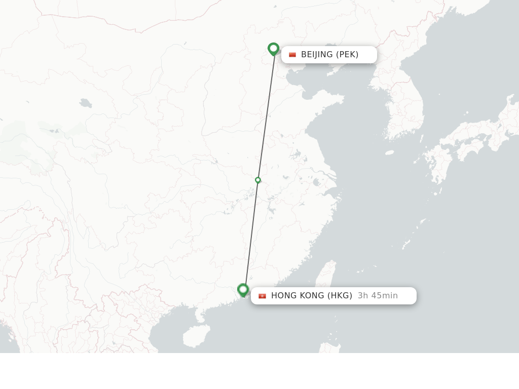 How far is the flight from Beijing to Hong Kong?