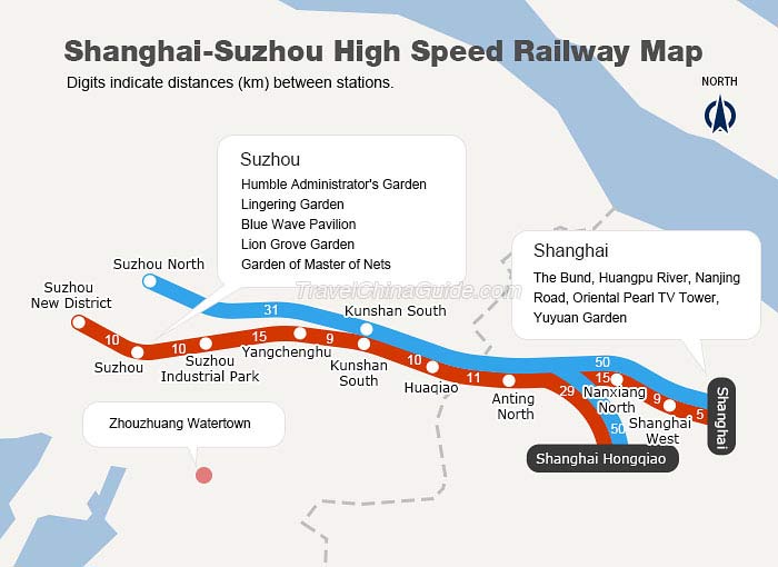 How fast is the bullet train from Shanghai to Suzhou?