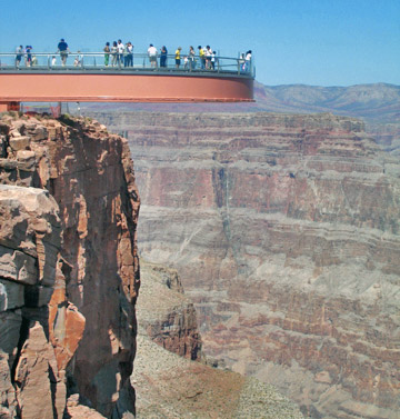 How high is the glass bridge in Grand Canyon?