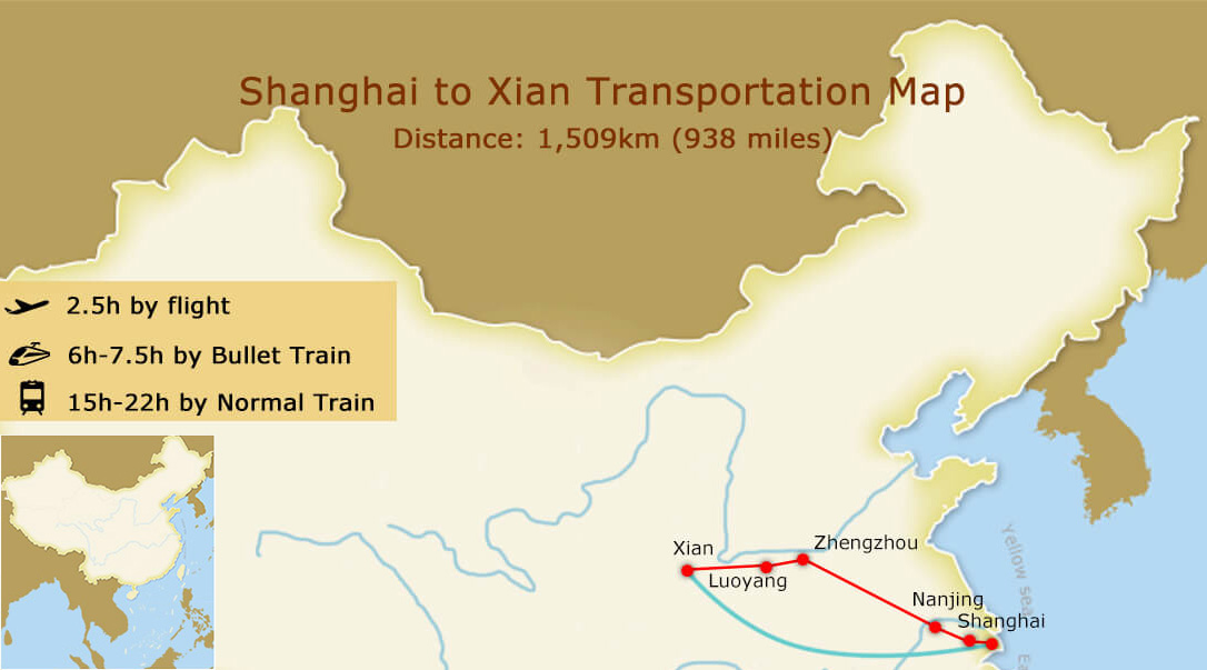 Is there a bullet train from Shanghai to Xian?