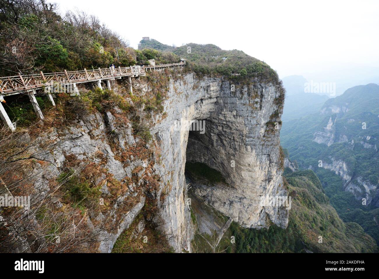 What is at the top of Tianmen Mountain?