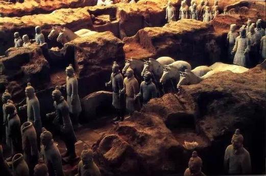 What was beneath the first Qin Emperor's mausoleum?